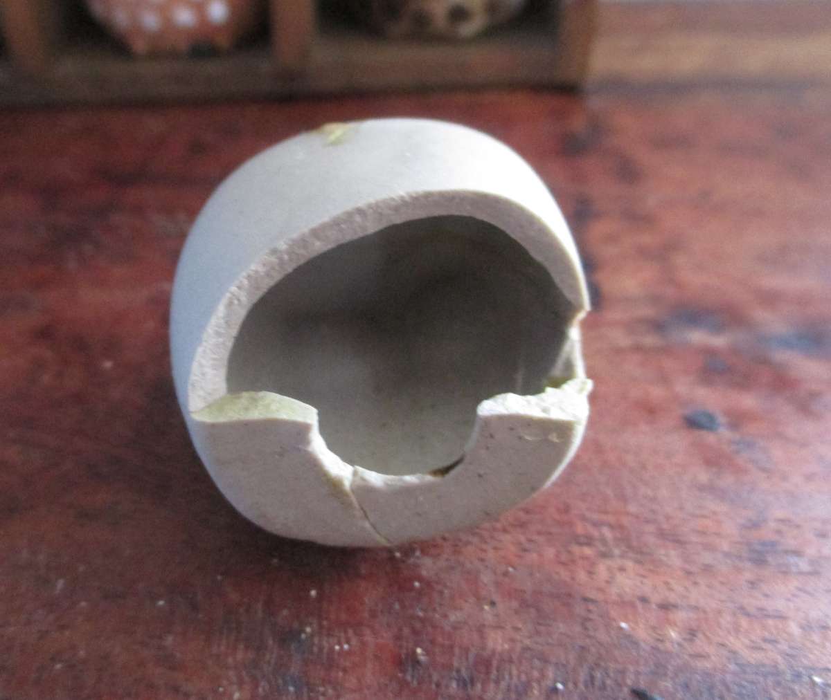 Vintage 12 Miniature Pottery Owls in Display Cabinet Wall Art