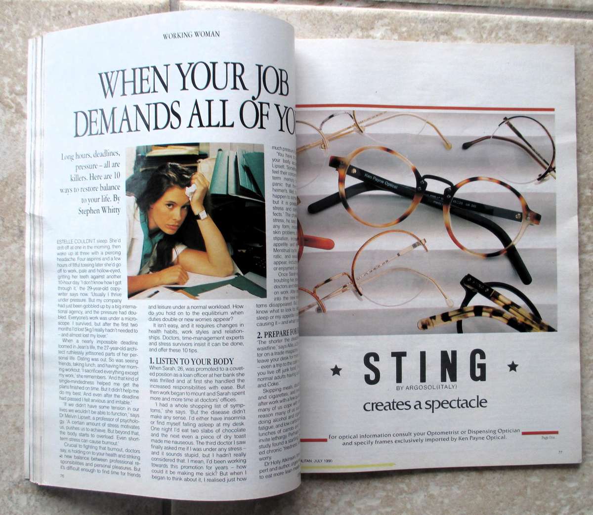 Vintage 1989 July, Cosmopolitan Magazine.