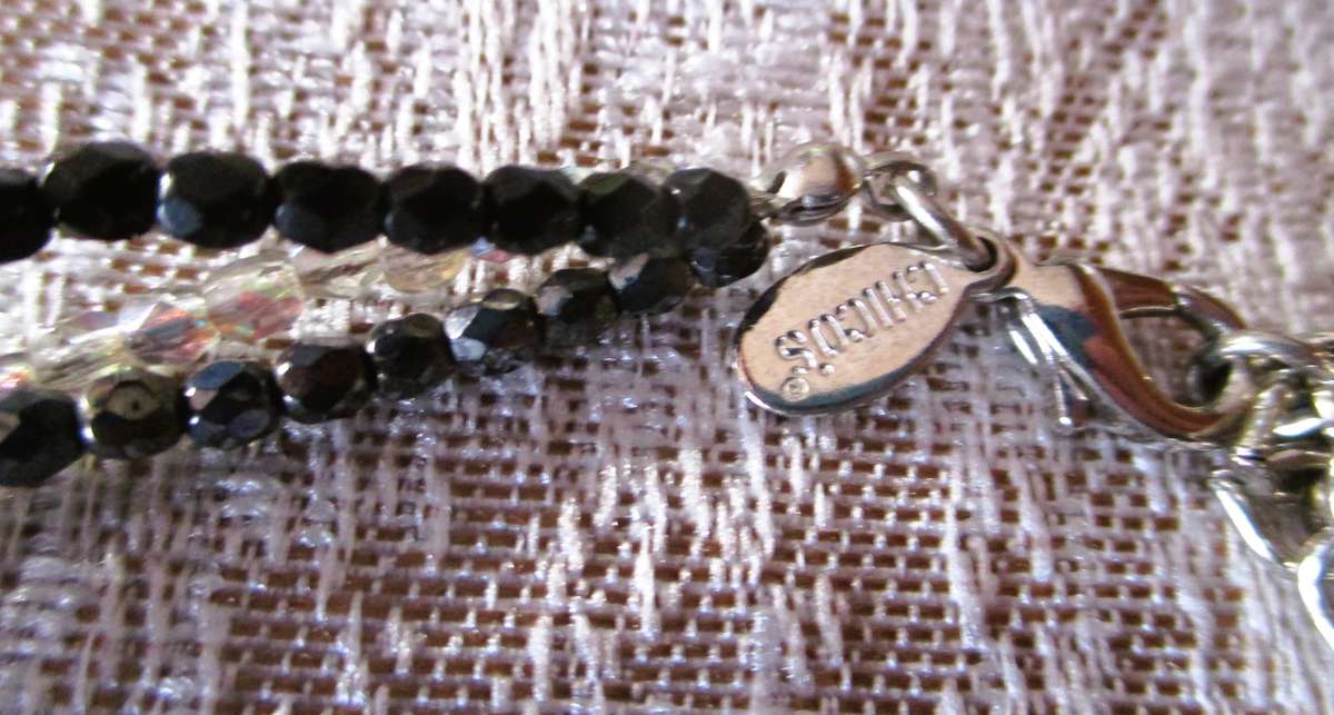 Vintage Chicos Black Aztec Triple Beaded Necklace. 44cm