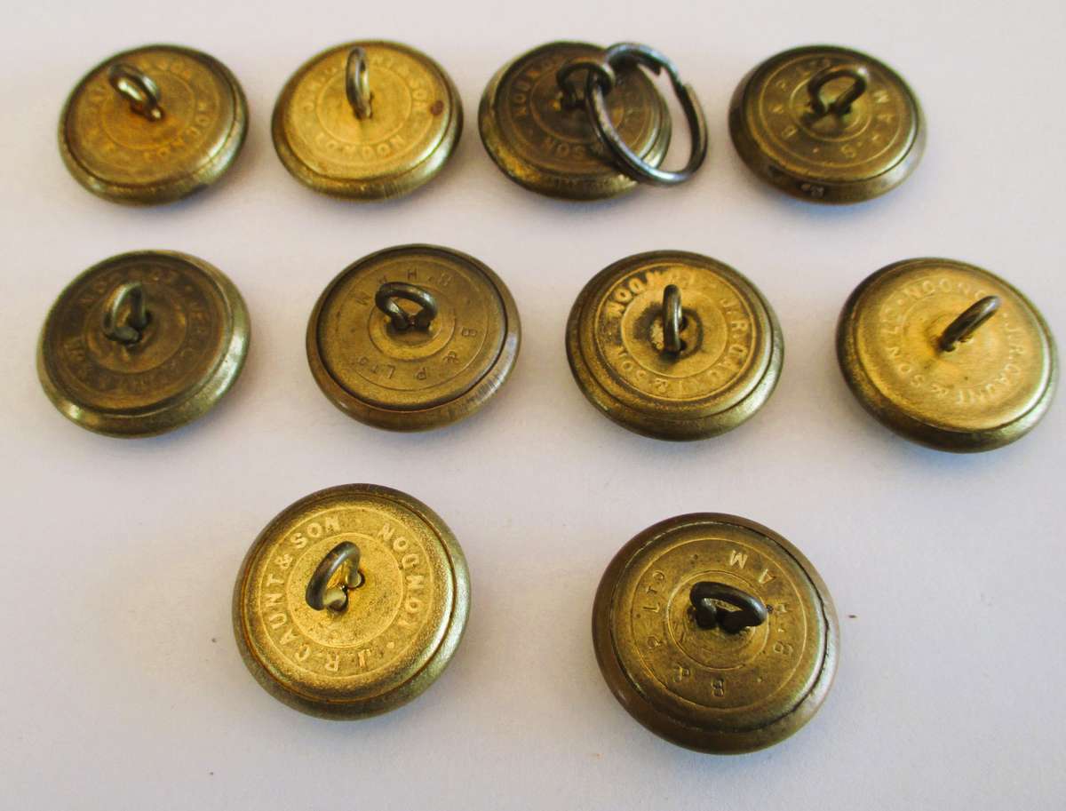 10 x Vintage Military Buttons, as per photo.