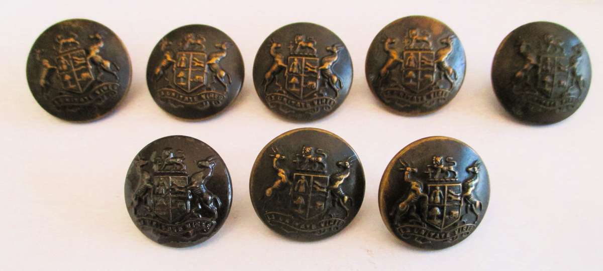 8 x Vintage Military Buttons, as per photo.