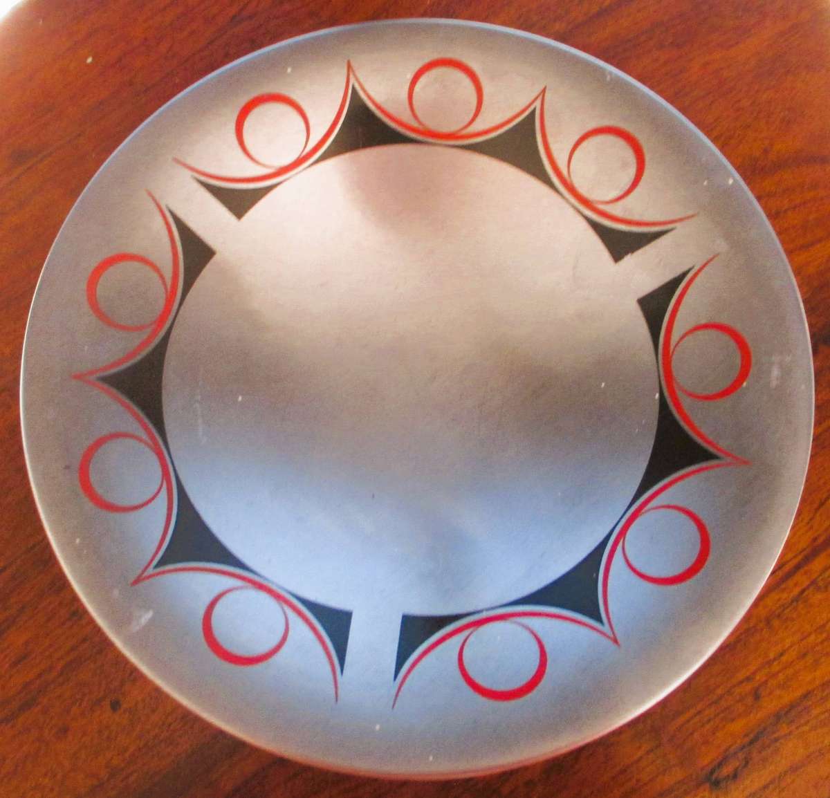 Art Deco Metal footed fruit bowl. As per photo. 280mm diameter.