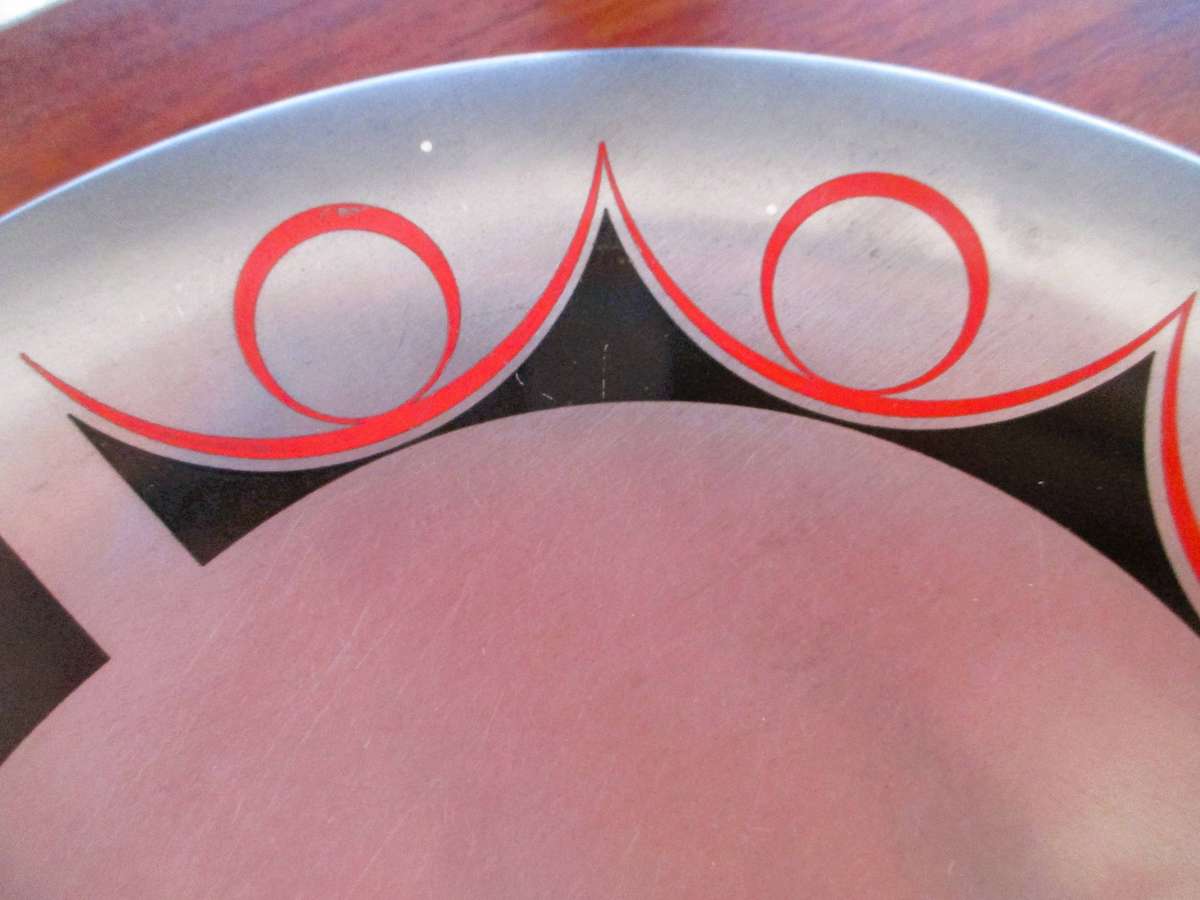 Art Deco Metal footed fruit bowl. As per photo. 280mm diameter.