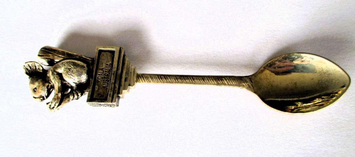 Vintage Silver Plate Australian Souvenier Spoon featuring a Koala.