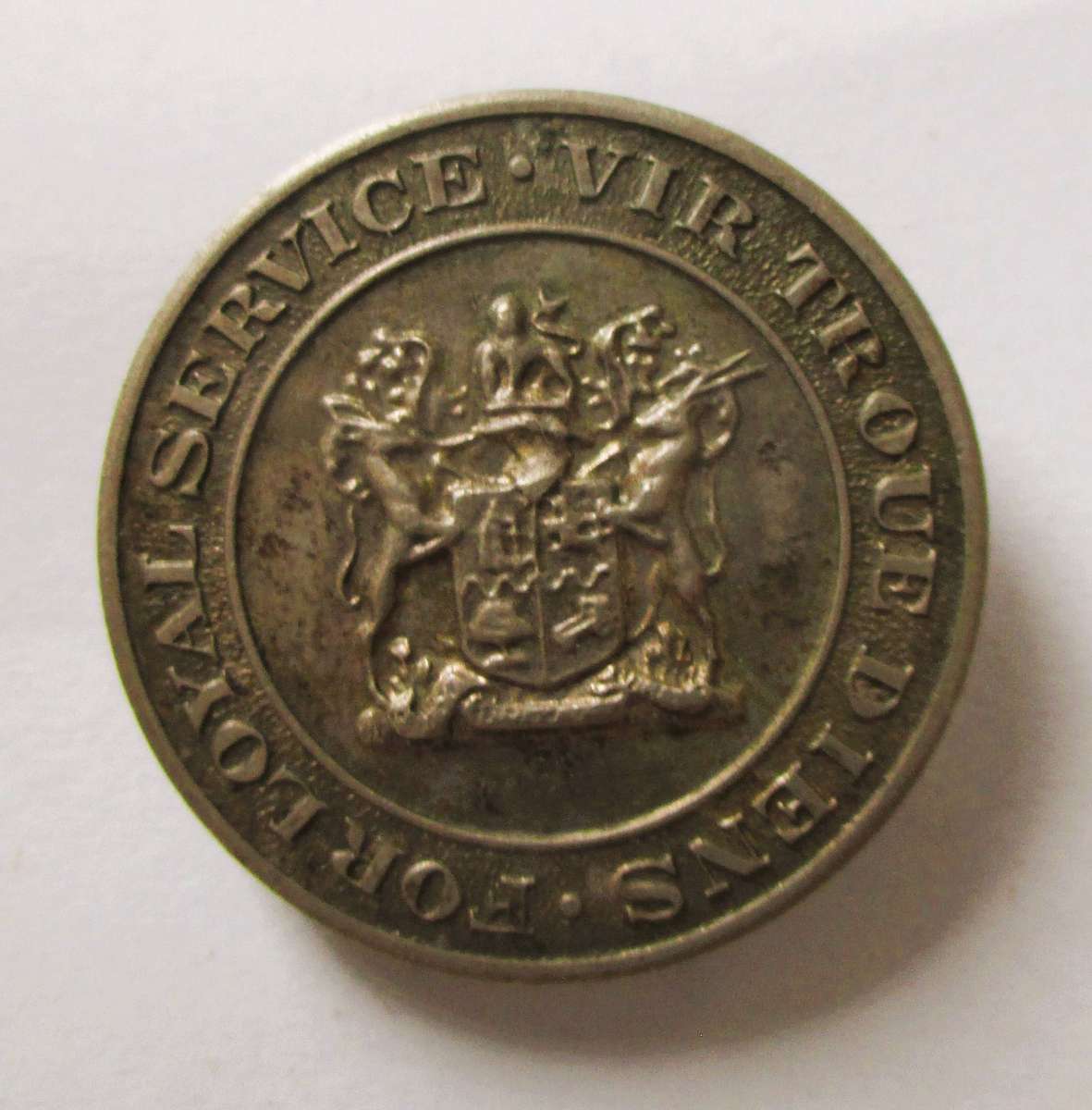 WWII 1940s : Pin Badge. For Loyal Service. Vir Troue Diens.
