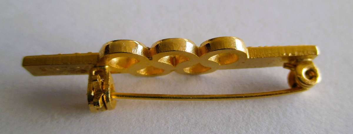 VINTAGE Gold Color Olympic 1964 tie pin/brooch 40mm