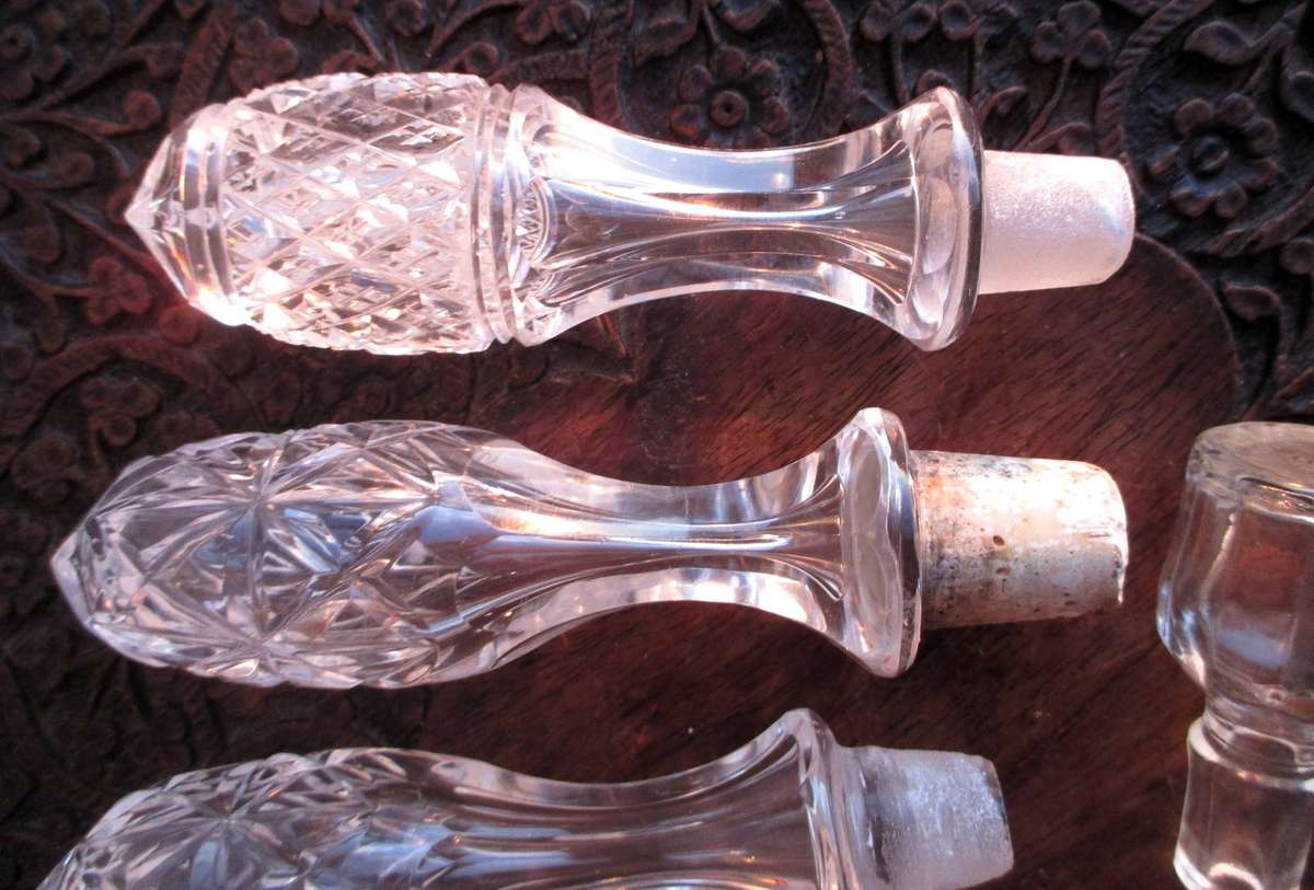 Lot of 5 Cut Crystal Decanter Stoppers