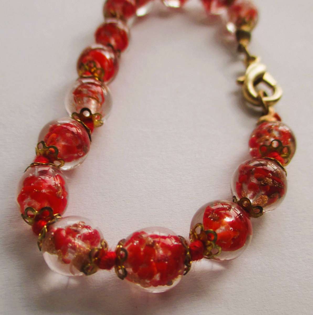 3 x Vintage artisanal glass beaded bracelets
