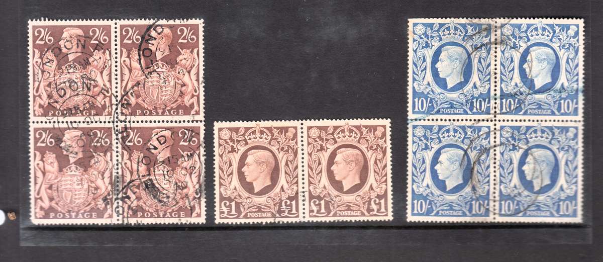 Various Great Britain George VI Stamps. Blocks
