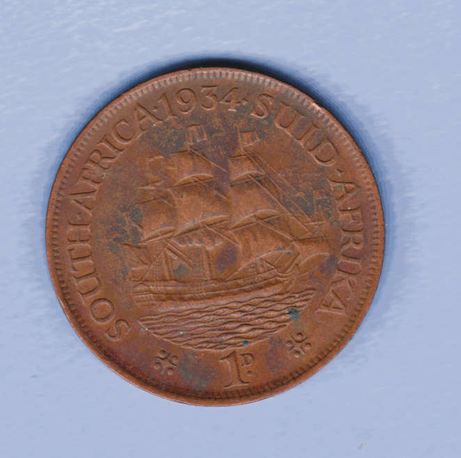 1934 SA Union Bronze One Penny