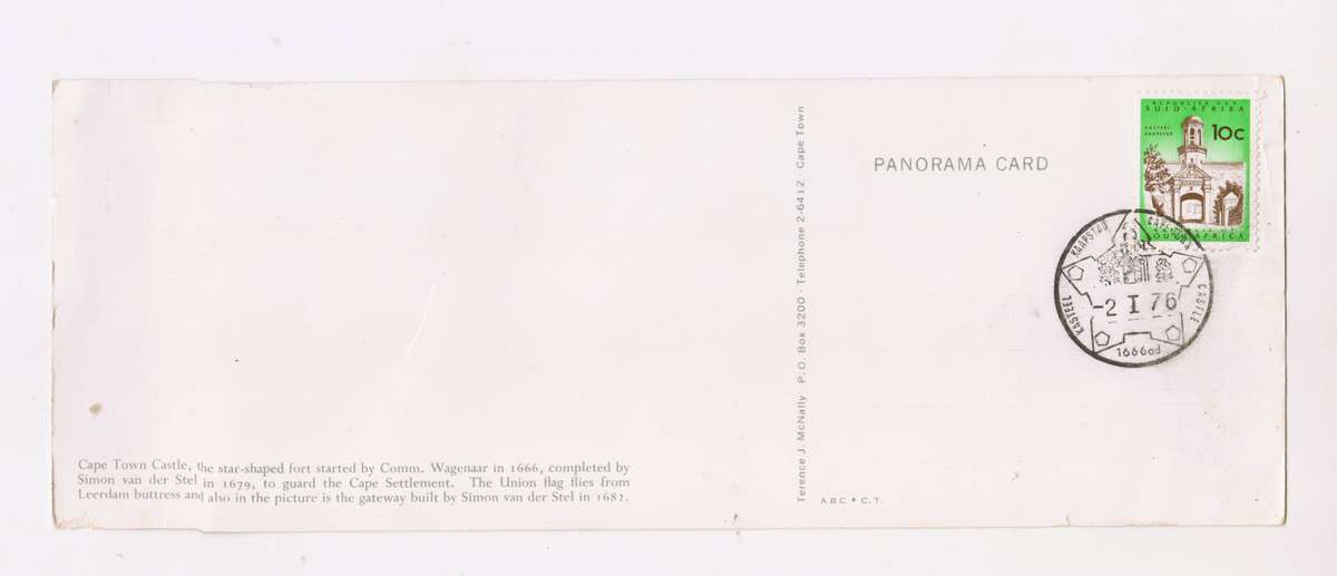 Vintage 1976 Panarama Card, Cape Town Castle