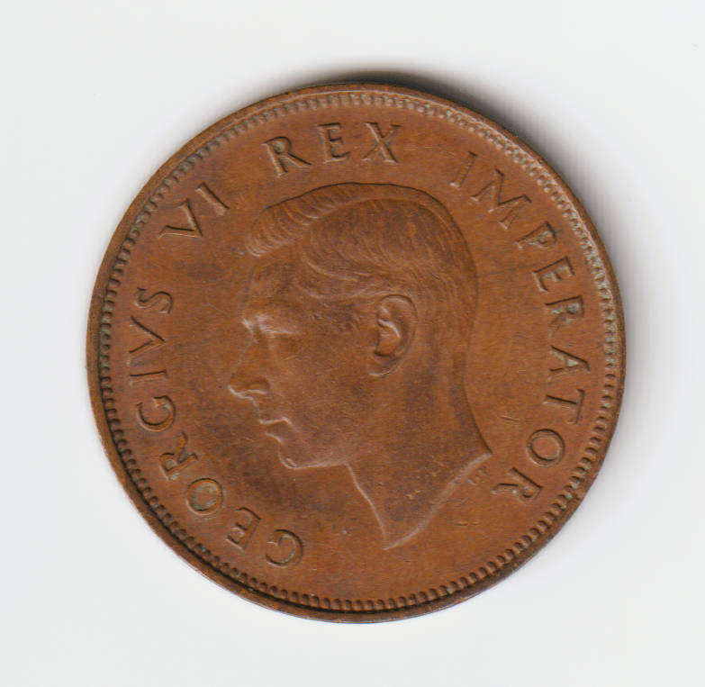 1946 South Africa Union bronze half penny