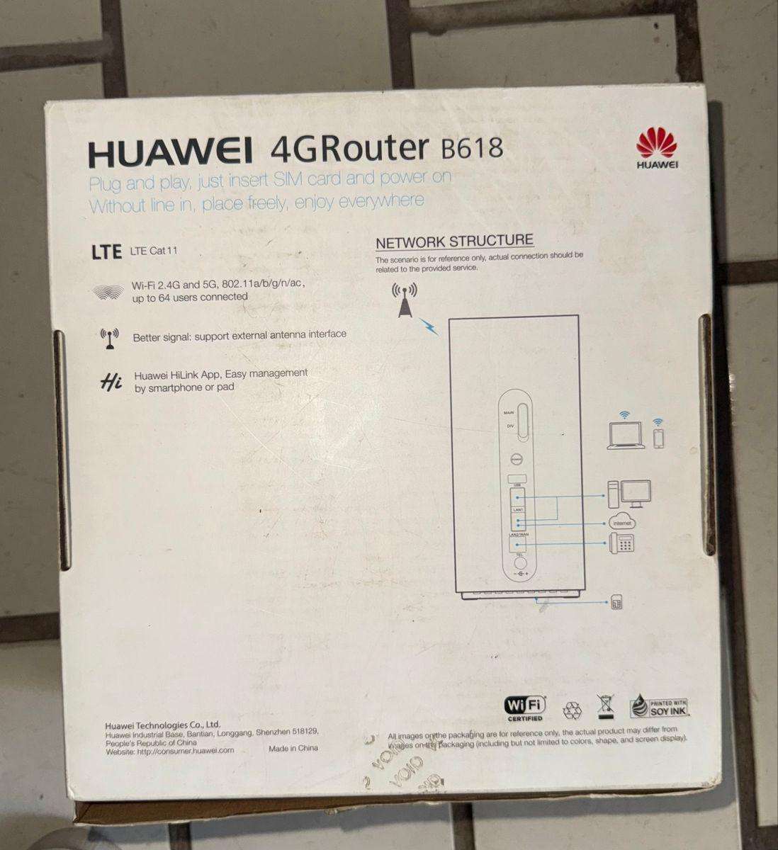 Huawei B618 4G/LTE Router - Accepts SIM card