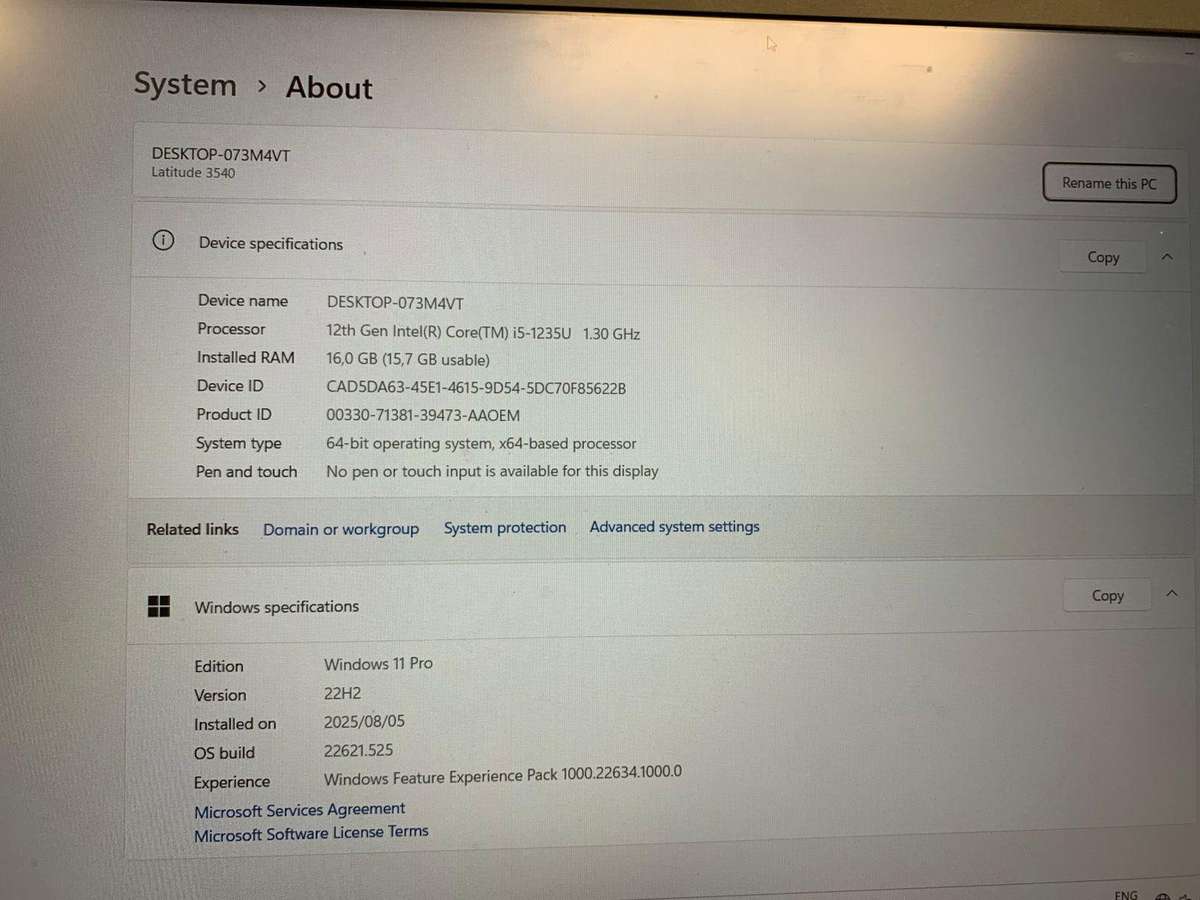 Dell Latitude 3540 i5 12th Gen 16GB RAM 512GB SSD