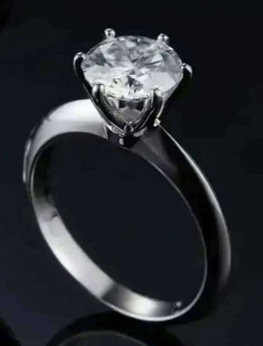 2.00 Carat Moissanite VVSI/D Engagement Ring in White  Gold Plated **GRA Certified**