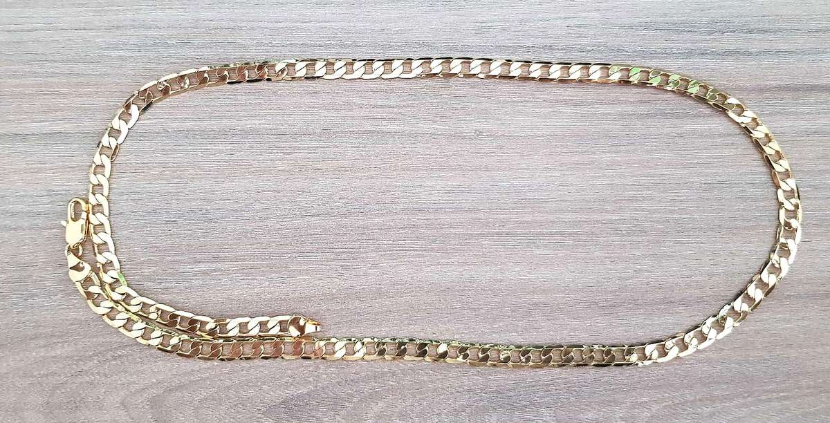 Necklace Classic Link Chain  6mm/55cm18ct Gold Plated