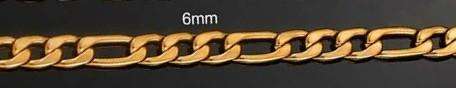 Necklace Classic Figaro Link Chain  6mm/56cm 18ct Gold Plated
