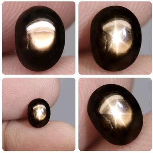 24.58Ct.  Sapphire Star 6 Rays Golden Green Oval Cabochon Large Unheated