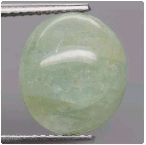 6.15Ct.  Aquamarine Sea Blue/Green Oval Cabochon Brazil Ravishing! Unheated Natural