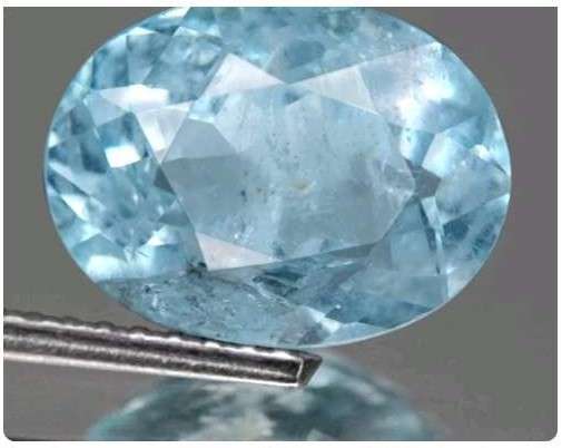 2.62Ct. Natural Aquamarine Sea Blue Oval Brazil Precious Gem Ravishing!Unheated