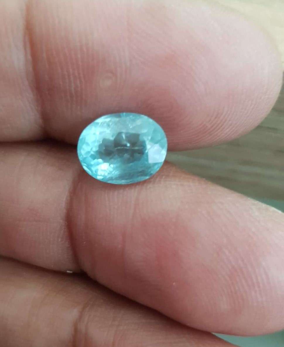 2.78Ct. Aquamarine Blue Oval Shape Brazil Precious Gem Ravishing! Natural