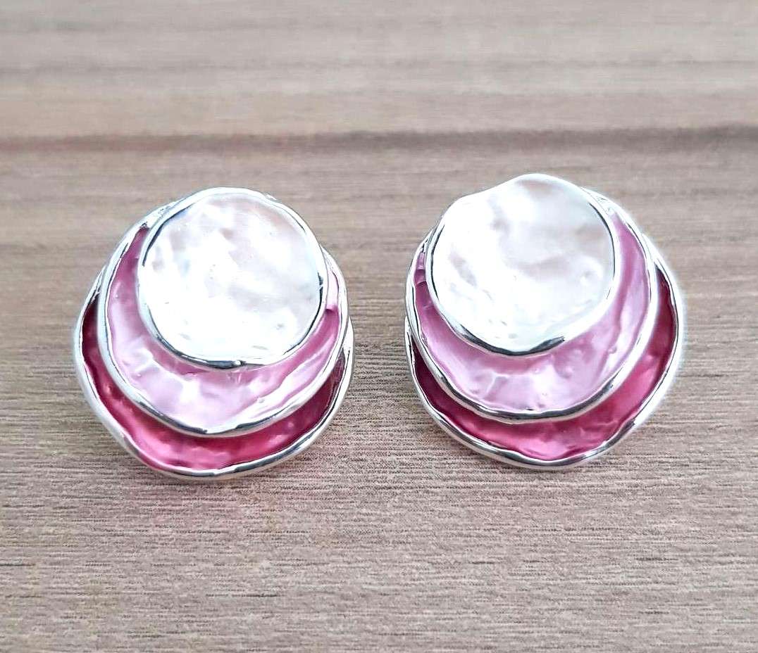 Bohemian Layered Earrings Pink Colour  Drop Earrings