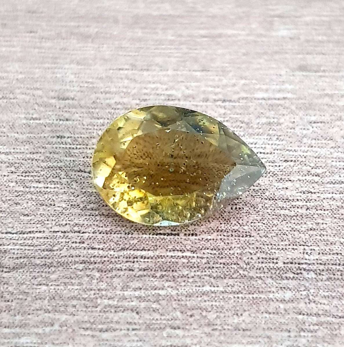 1.61Ct Tourmaline Yellow Pear Cut Natural  Gemstone Nigeria