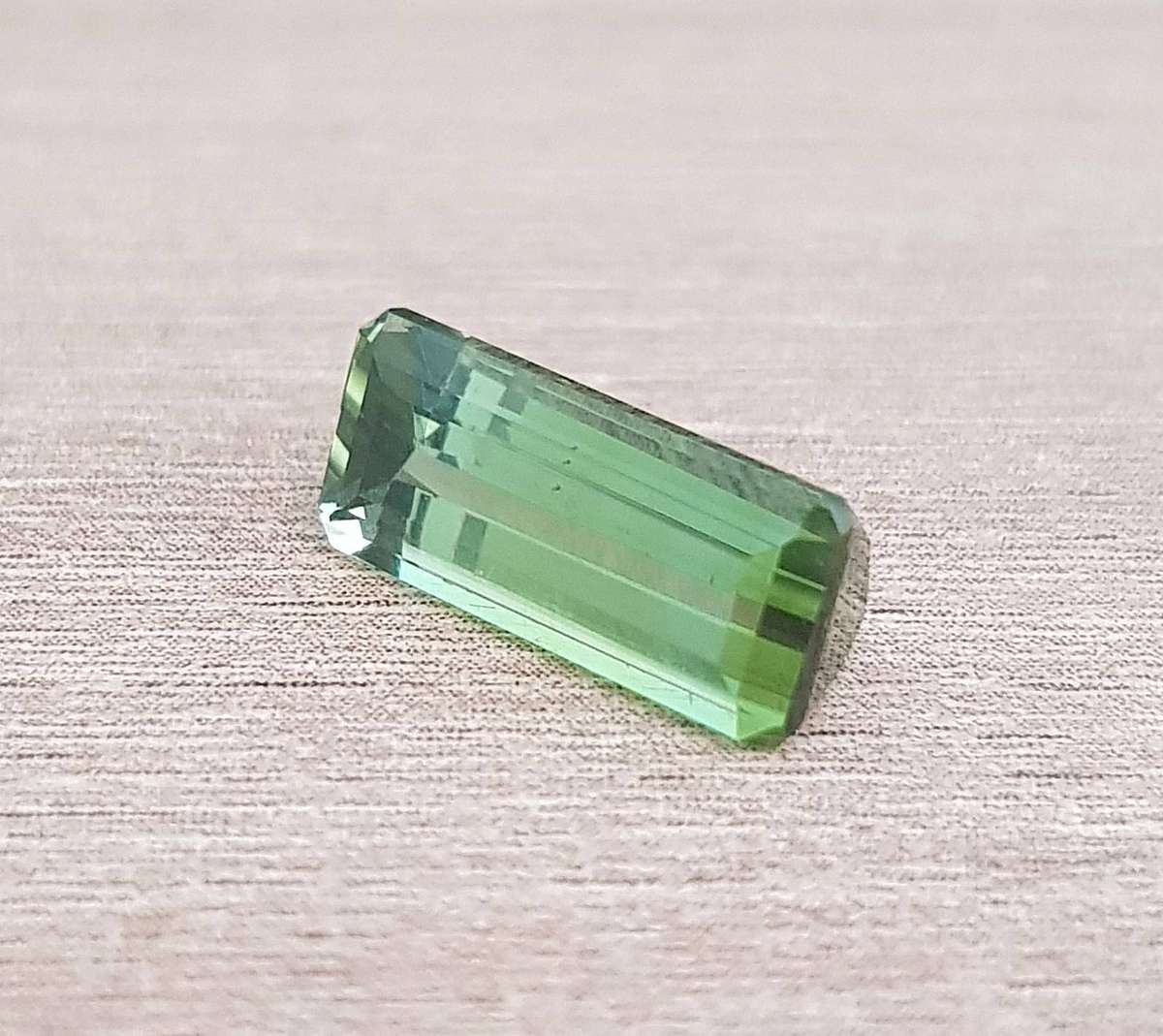 3.44ct Bluish Green Tourmaline  Octagon 12.8x5.7mm Natural - Unheated, Africa Gem