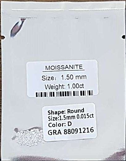 Moissanites 1.5mm D / VVS1  1.00ct **GRA Certified** Small Size 0.015cts Stones Loose