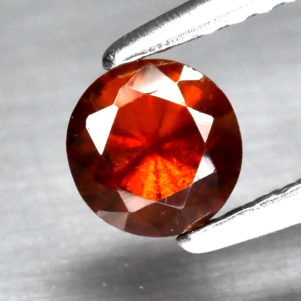0.84ct  Hessonite Garnet  Round Medium Orange , Madagascar Natural