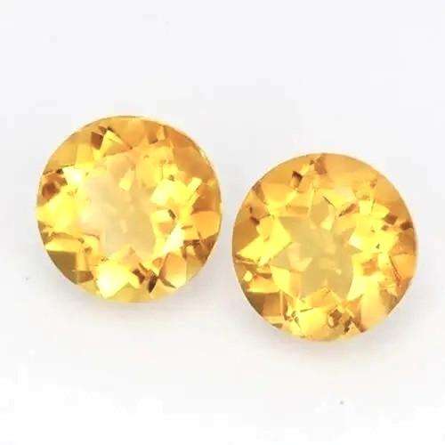 Natural Yellow Citrine Brazil 1Pcs. Round 7mm.