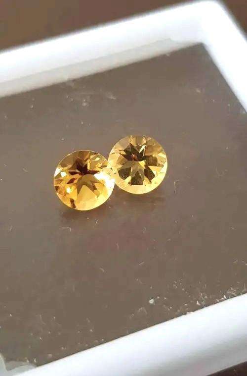 Yellow Citrine Brazil 1Pcs. Round 6mm.Natural