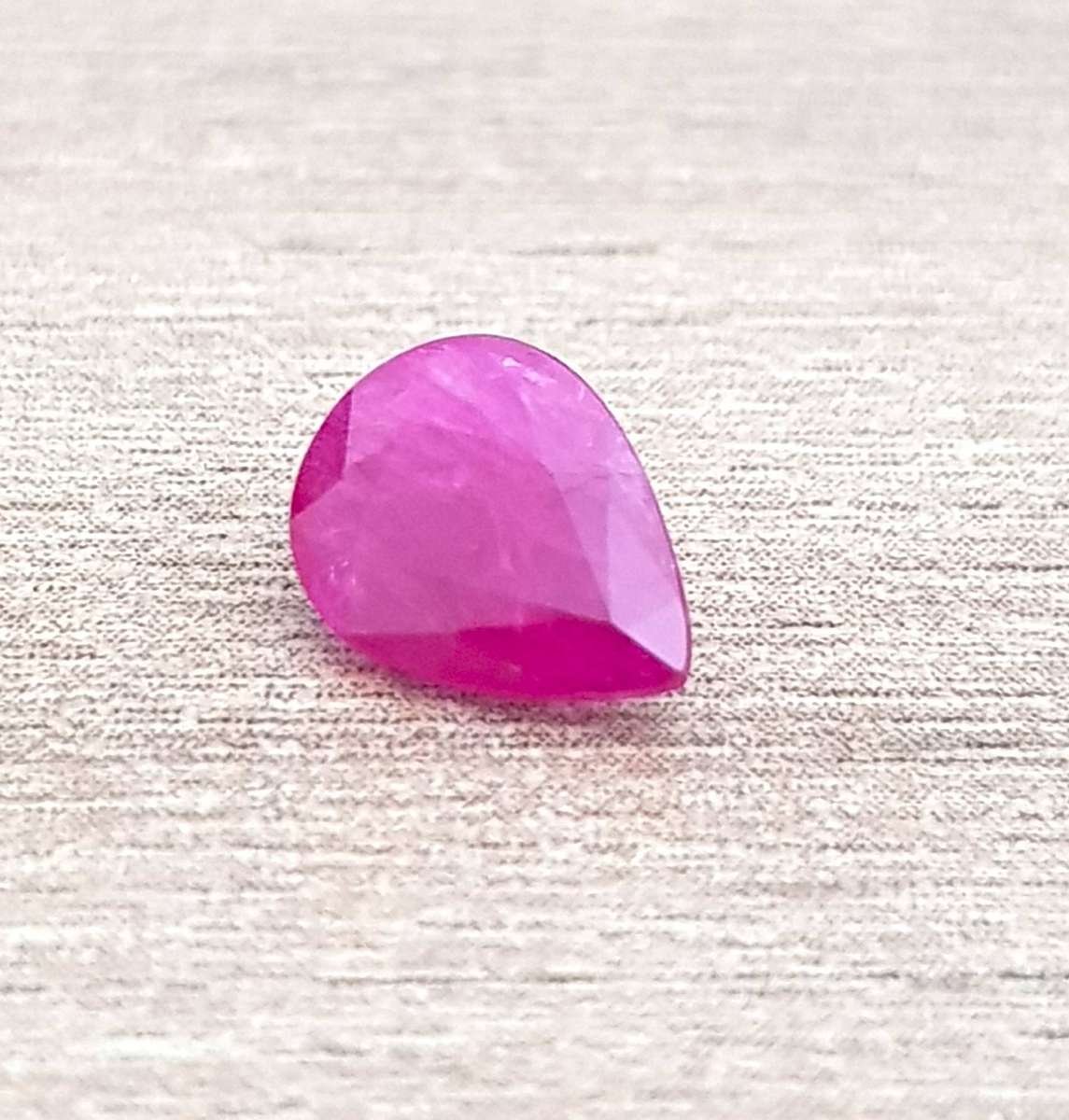 1.20ct Purplish Red Ruby 8x6mm Pear - **Heated Only**, Mozambique Gemstone
