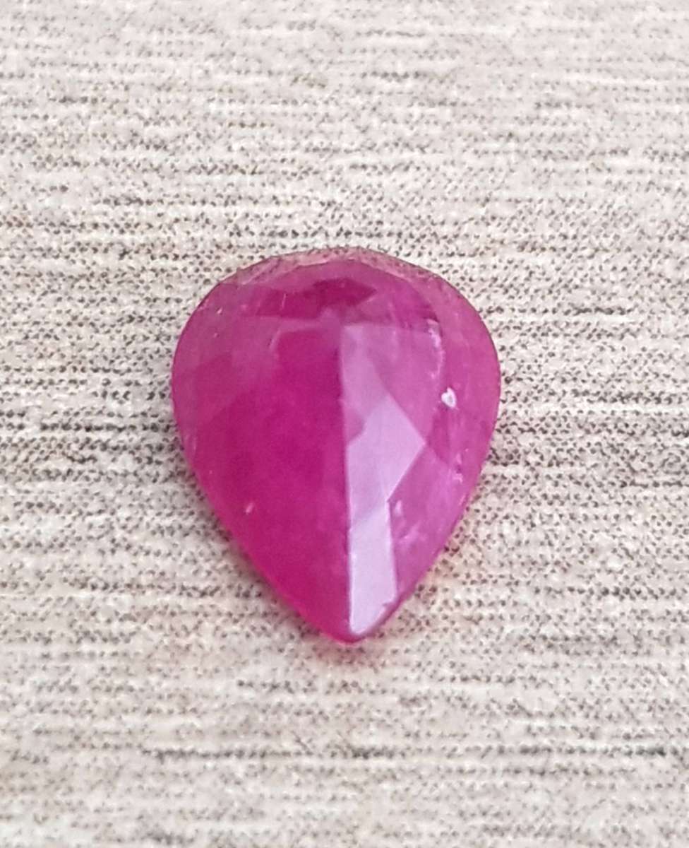 1.20ct Purplish Red Ruby 8x6mm Pear - **Heated Only**, Mozambique Gemstone
