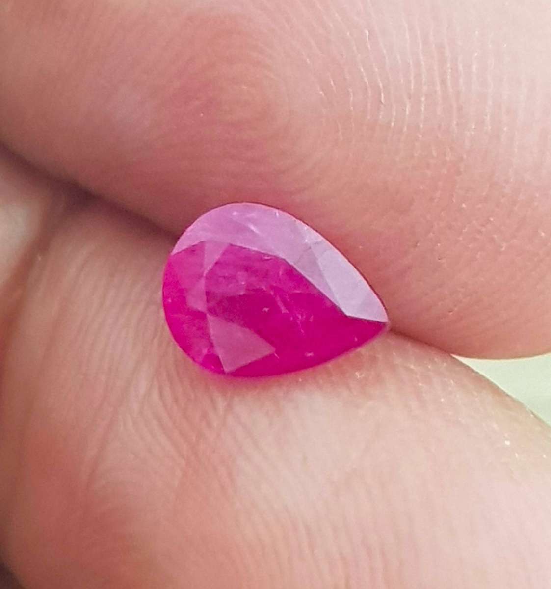 1.20ct Purplish Red Ruby 8x6mm Pear - **Heated Only**, Mozambique Gemstone