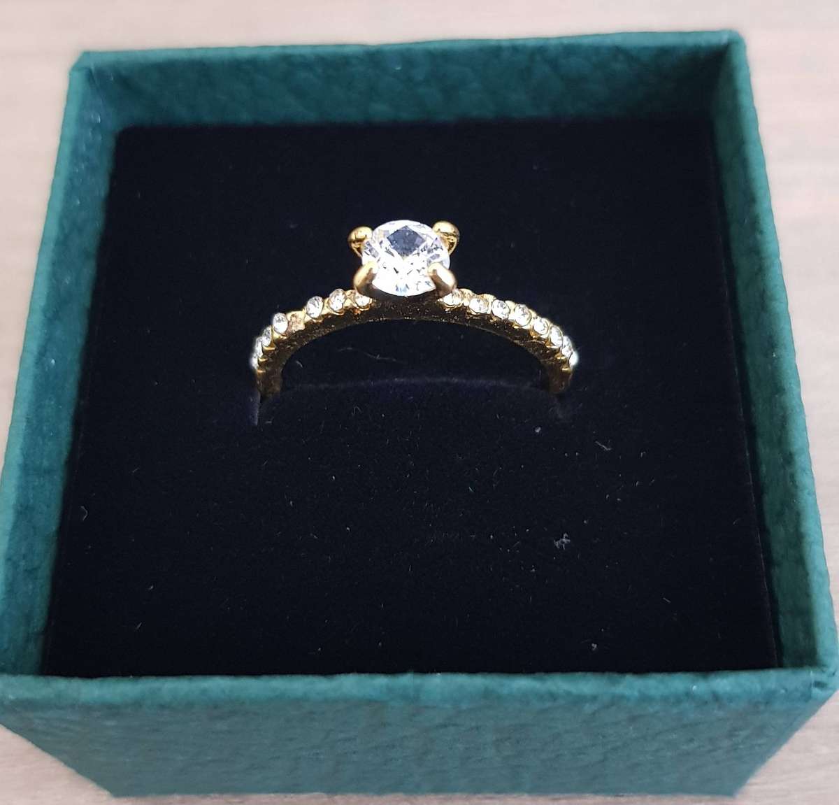 1Ct Ring Delysia King Yellow Gold Trendy Shiny Crystal