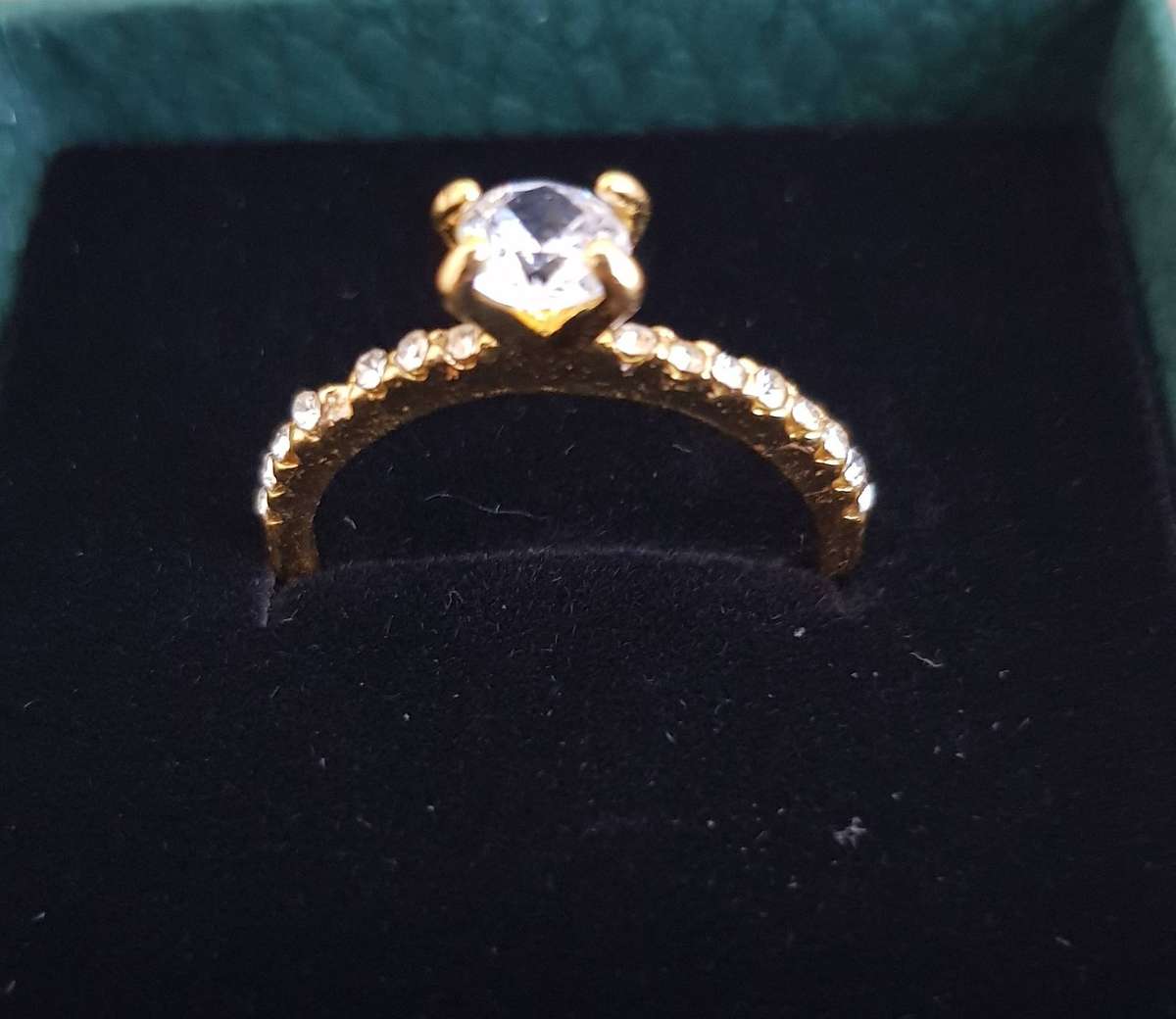 1Ct Ring Delysia King Yellow Gold Trendy Shiny Crystal