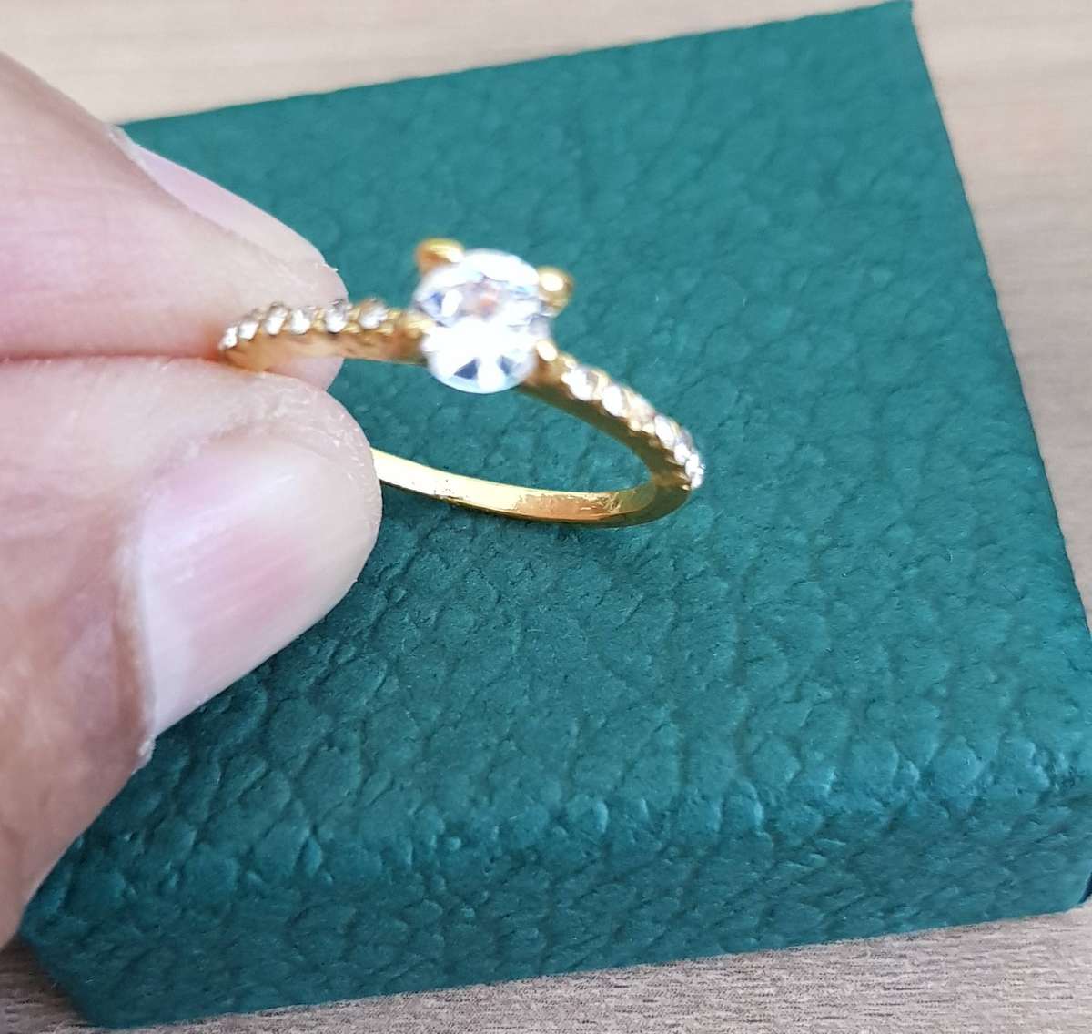 1Ct Ring Delysia King Yellow Gold Trendy Shiny Crystal