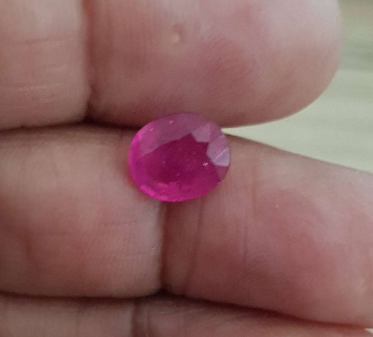3.51Ct. Ruby Oval Facet Reddish Pink Sparkling & Good Color! Madagascar