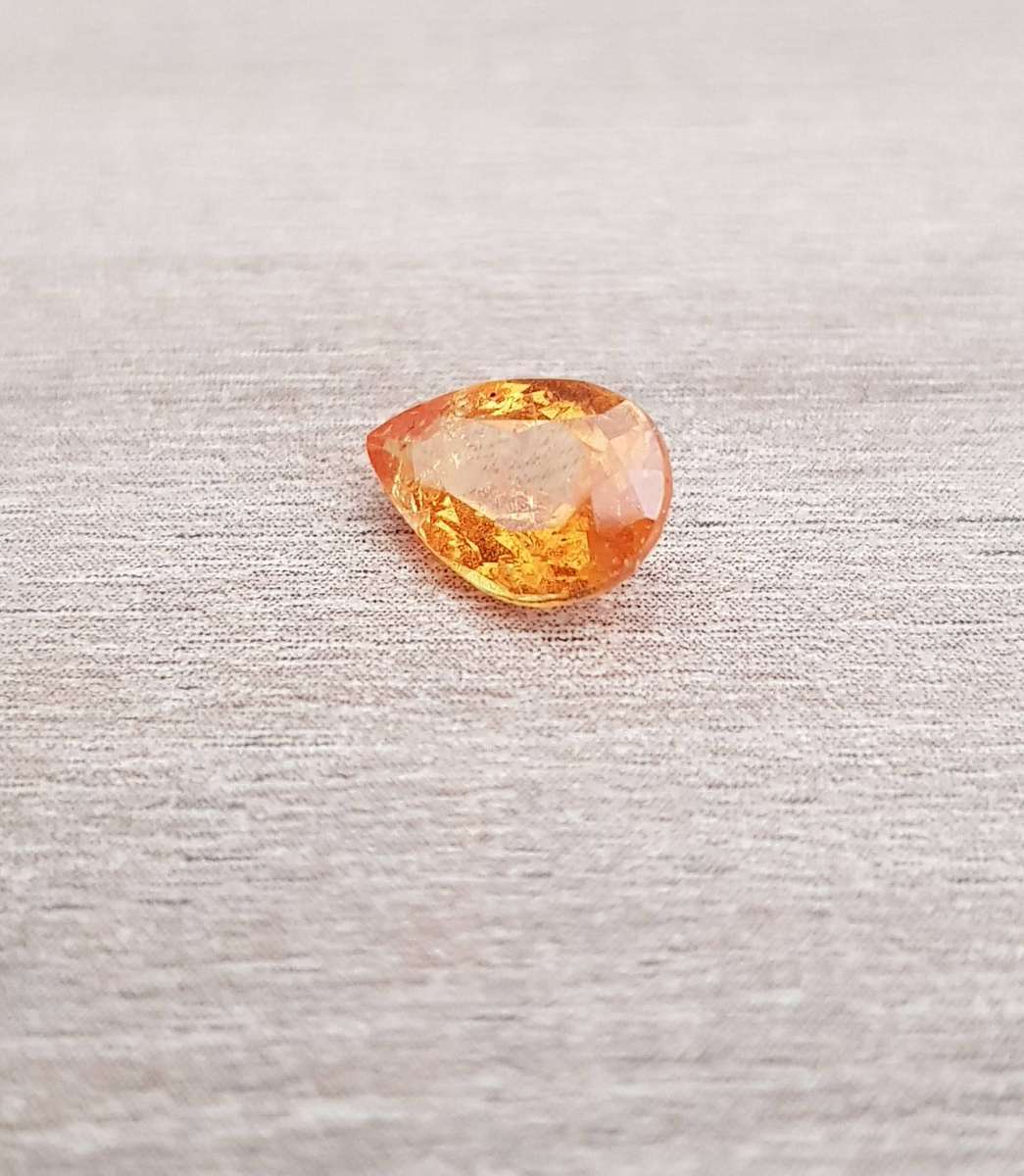 1.92ct  Orange Spessartite Garnet 9.5x6.3mm Pear Natural - Tanzania Gem