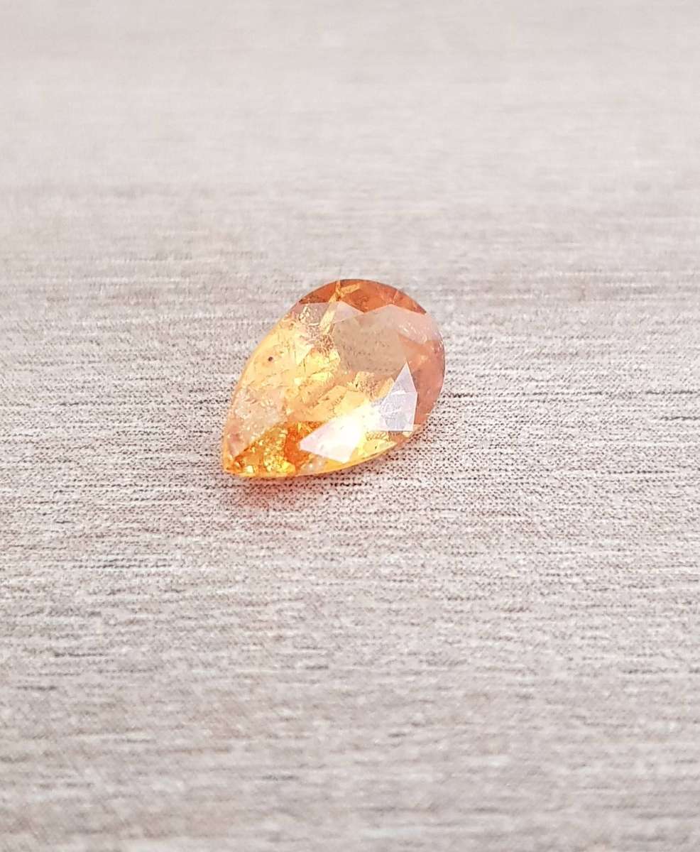 1.92ct  Orange Spessartite Garnet 9.5x6.3mm Pear Natural - Tanzania Gem