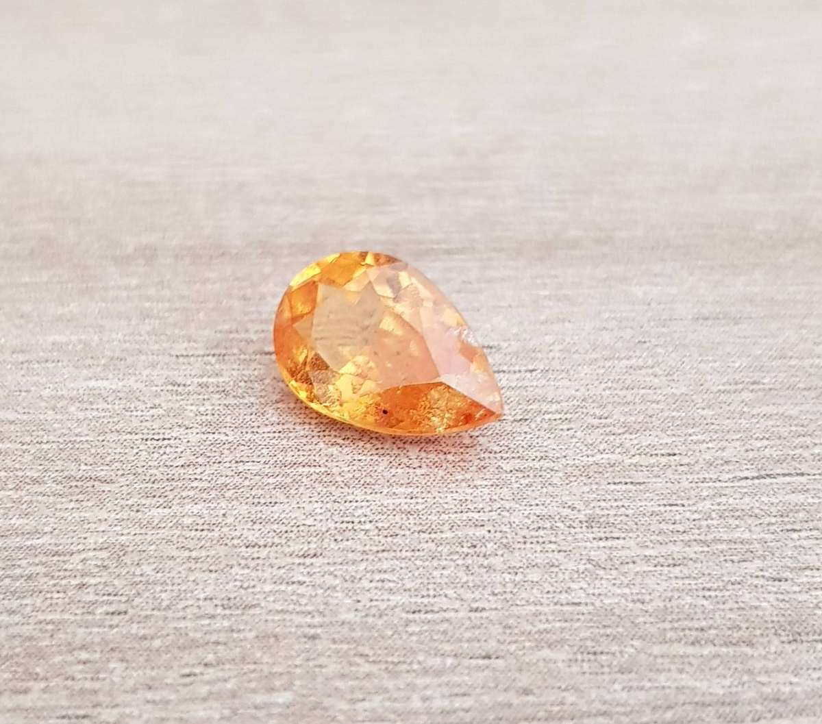 1.92ct  Orange Spessartite Garnet 9.5x6.3mm Pear Natural - Tanzania Gem