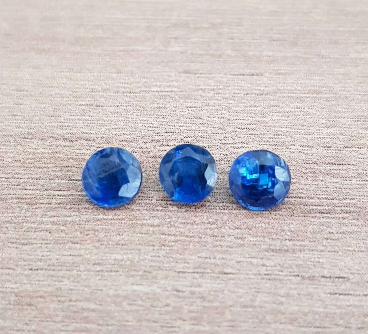 1.58ct Blue Kyanite 3pcs Lot Round Natural  - Untreated Nepal Gemstone