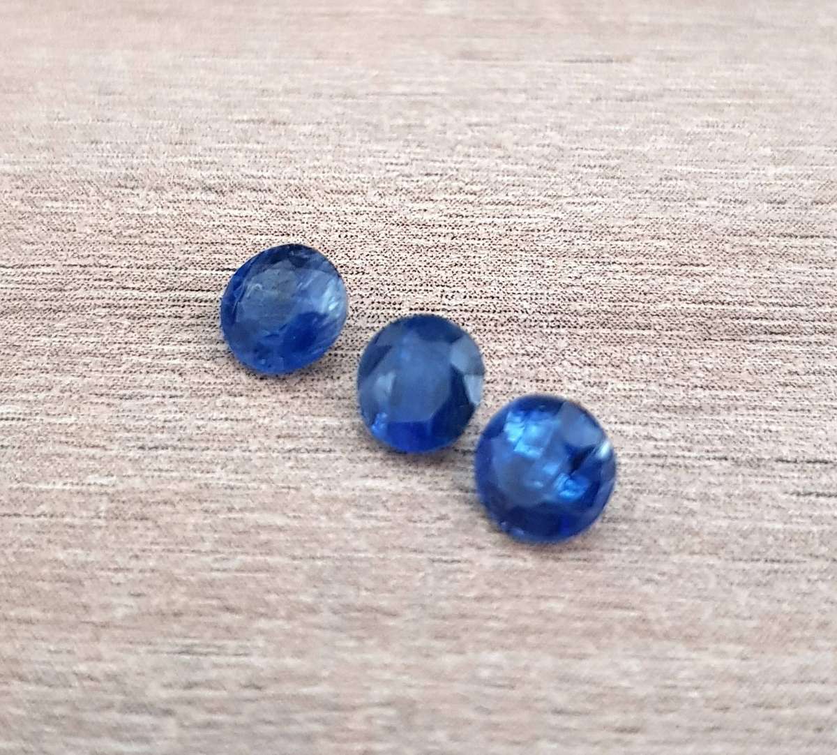 1.58ct Blue Kyanite 3pcs Lot Round Natural  - Untreated Nepal Gemstone