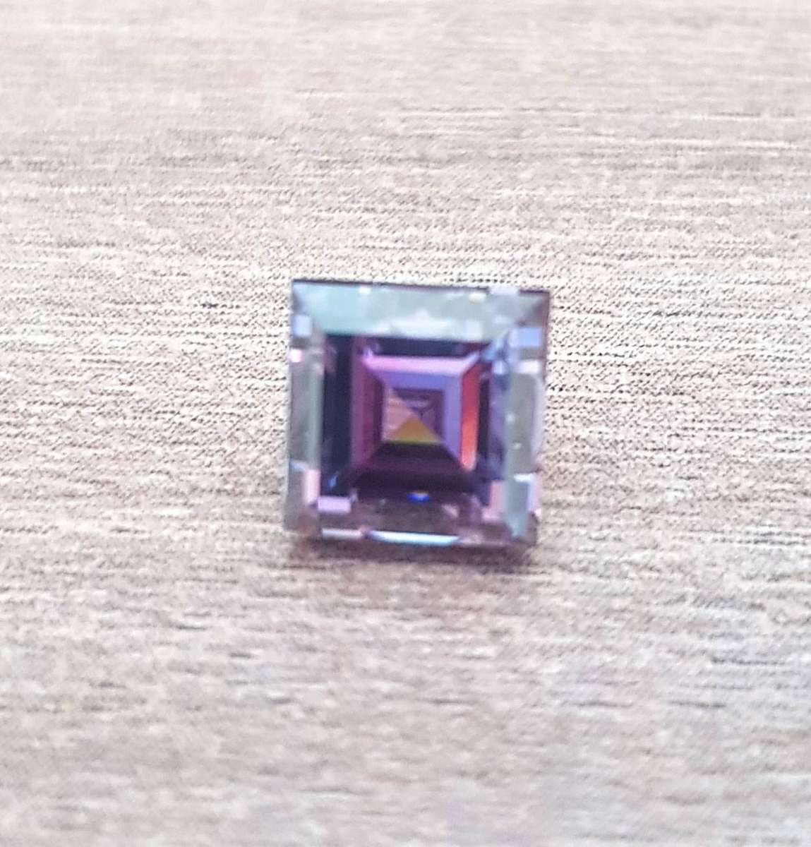 1.99CT  MOISSANITE PURPLISH PINK SQUARE CUT VVSI  BRILLIANT CUT**