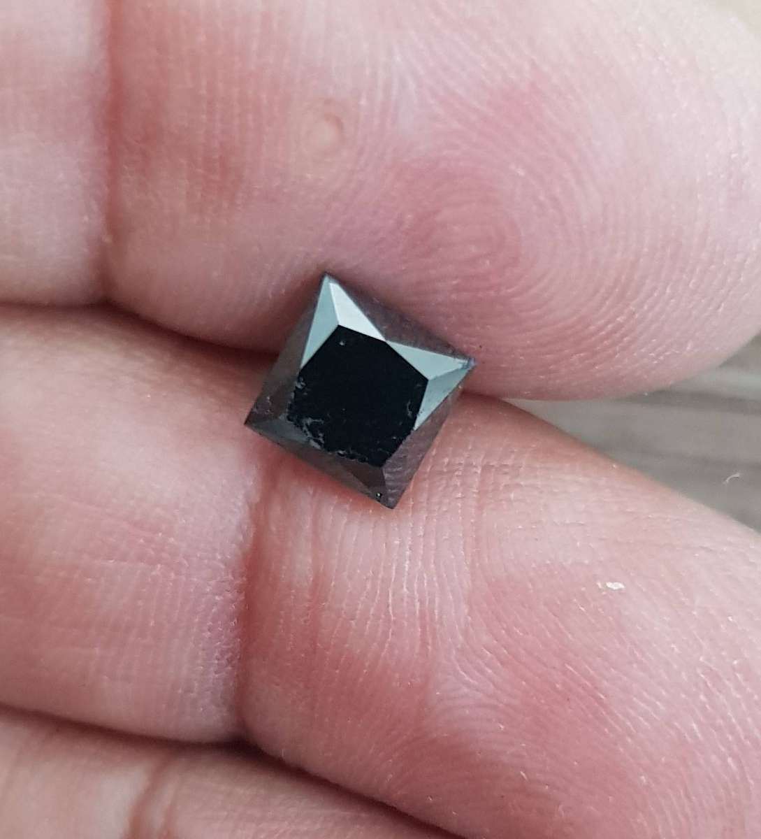 BLACK DIAMOND 2.25Cts PRINCESS CUT NATURAL