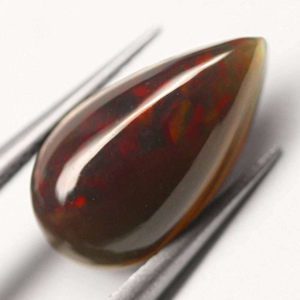 2.32Ct. Opal Pear Cabochon Multi Colours Glittering Rainbow 3D! Ethiopian Natural