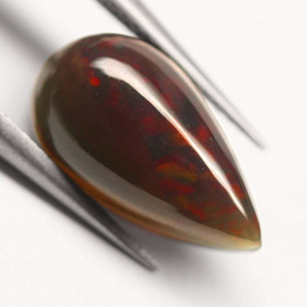2.32Ct. Opal Pear Cabochon Multi Colours Glittering Rainbow 3D! Ethiopian Natural