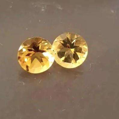 Yellow Citrine Brazil 1Pcs. Round 6mm.Natural