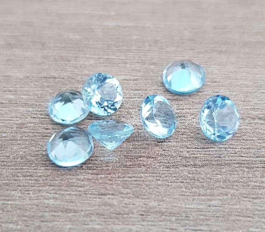 Blue Topaz Round Cut 5MM Loose Gemstone  Natural